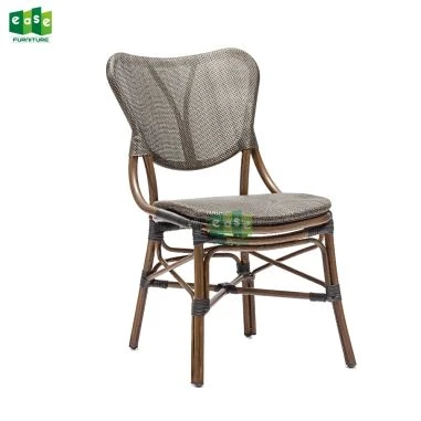Rotan Highback eetkamerstoel met armleuningen ontwerp voor bistroset